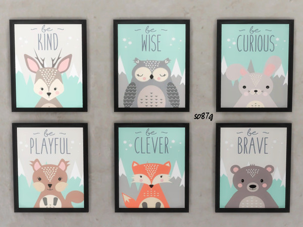 Sims 4 — New animals p.2. by so87g — Set of 6 paintings. Cost : 250 you can found it in Paintings. All my preview