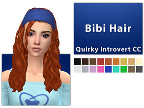 Sims 4 — Bibi Hair Set by qicc — This hairstyle is also available to children. - Maxis Match - Base game compatible - Hat
