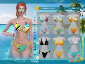 Sims 4 — DSF SWIMWEAR PARADISE by DanSimsFantasy — Enjoy this summer exhibiting the freshness of color. You can play with