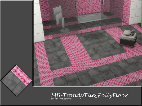 Sims 4 — MB-TrendyTile_PollyFloor by matomibotaki — MB-TrendyTile_PollyFloor,elegant tille floor partly with mosaic tile