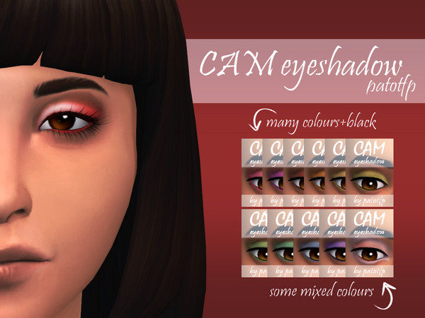 Sims 4 — CAM eyeshadow mix by PatoTFP — A simple eyeshadow matching my CAM lipstick.