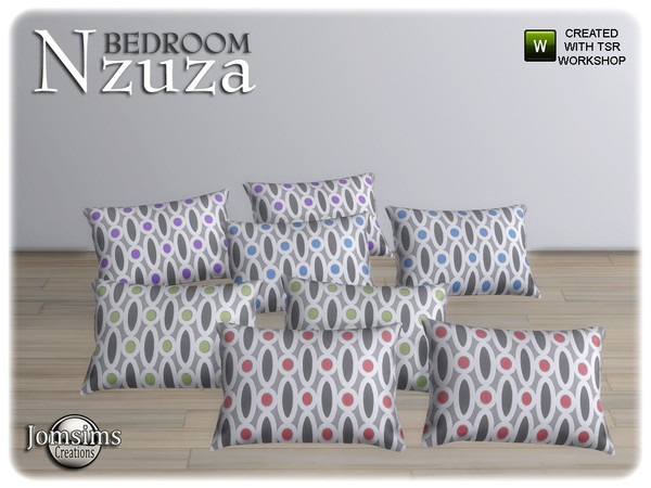 Sims 4 — Nzuza bedroom cushions bed deco by jomsims — Nzuza bedroom cushions bed deco