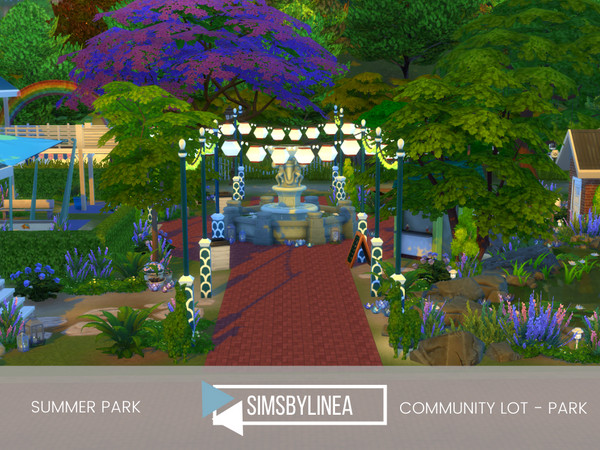 Sims 4 — Summer Park by SIMSBYLINEA — Grab your family and spend your summer days at this cozy park! The lampions ensure