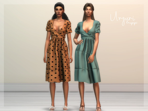 Sims 4 — Urzuri by laupipi2 — New super cute summer dress :) New mesh, all LODs Base game compatible 18 Swatches Shadow