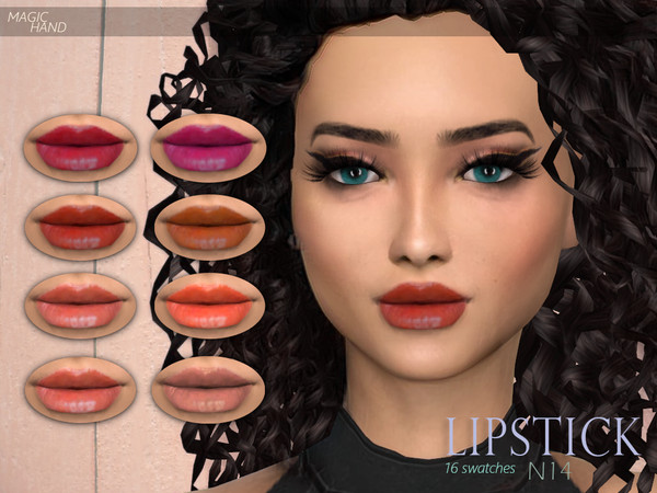 Sims 4 — [MH] Lipstick N14 by MagicHand — --16 available colors-- --Compatible with HQ settings-- --CAS thumbnail--