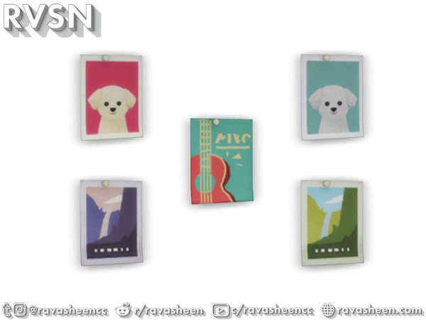 Sims 4 — Major Inspo Prints - Fur Babies by RAVASHEEN — These cute prints come in animal and scenic prints. These can be