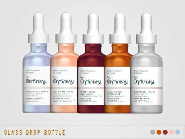 Sims 4 — [pixelette] Skincare Glass Drop Bottle by pixelette — - New mesh - BGC - 5 swatches - All LODs Follow me on