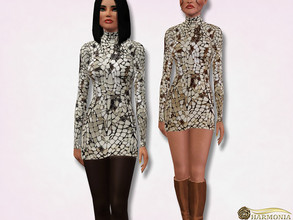 Sims 3 — Mirror Embroidered Mini Dress by Harmonia — 3 color. not-Recolorable Please do not use my textures. Please do