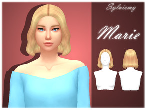 Sims 4 — Marie Hairstyle Set by Sylviemy — The set included Marie Hairstyle and Marie Hairstyle Recolors