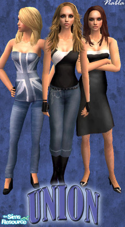 Sims 2 — Union by nablanabla — Set of three outfits, new mesh included. Mesh by Forwardmotion