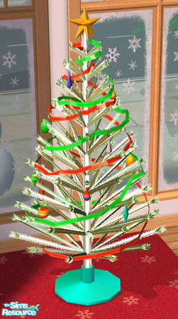 Sims 2 — Retro Christmas - Green Tree by Shannanigan — Recolor. Requires Aluminum Christmas Tree mesh.