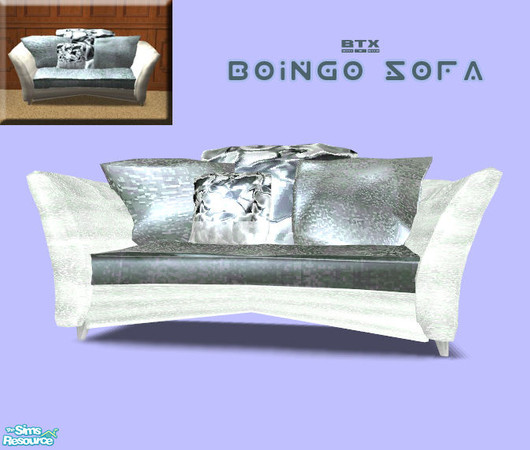 Sims 2 — Boingo Sofa - White by parisienne — The BOINGO is named for its unique look and feel, featuring iridescent
