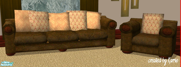 Sims 2 — Coordinated Living Set | Peach by meadows0592 — Another living room set for your Sims to enjoy.