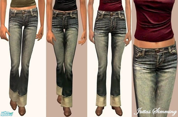 Sims 2 — jeans by juttaponath — long jeans in three different shades for teens, elders, and adults / young adults.( no