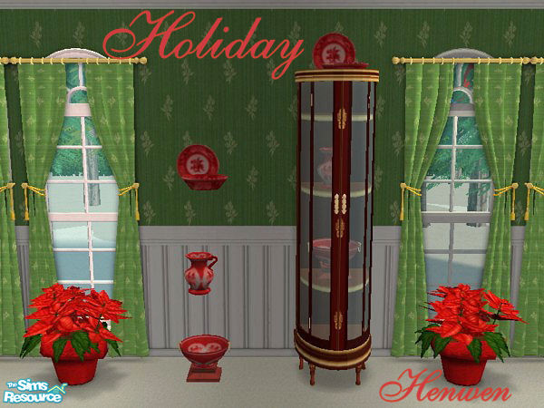 Sims 2 — Red Decopitcher by Henwen — *NEEDS MESH* Cashcraft\'s china in Holiday RED.