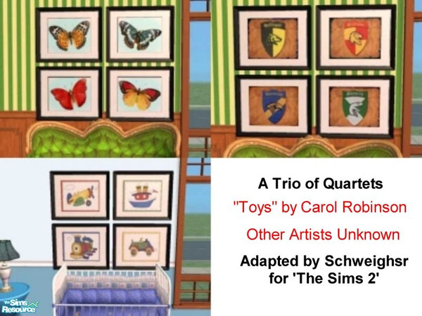Sims 2 — A Trio of Quartets, Part 2 by schweighsr — Three more recolors of the "4 Vegetables in Repose"