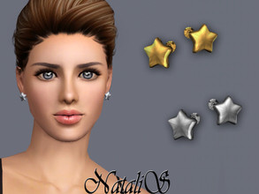 Sims 3 — NataliS TS3 Flat star stud earrings by Natalis —  Flat star stud earrings. FT-FA-FE