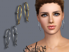 Sims 3 — NataliS TS3 Modern wire earrings with crystals by Natalis — Modern wire earrings with crystals. FT-FA-FE