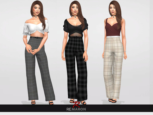 Sims 4 — Work Pants for Women 01 by remaron — ==== MESH EDIT ==== -10 Swatches available -All lods -Custom CAS thumbnail