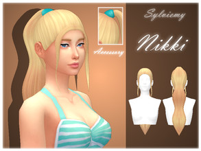 Sims 4 — Nikki Hairstyle Set by Sylviemy — The set included Nikki Hairstyle, Nikki Hairstyle Recolors and Nikki Hairstyle