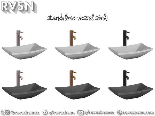 Sims 4 — Bidet As It May Stone Sink by RAVASHEEN — Keep it clean with any of the vessel sinks that come as part of the
