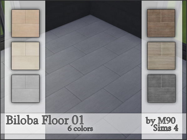 Sims 4 — M90 Biloba Floor 01 by Mircia90 — Tile in 6 colors. 