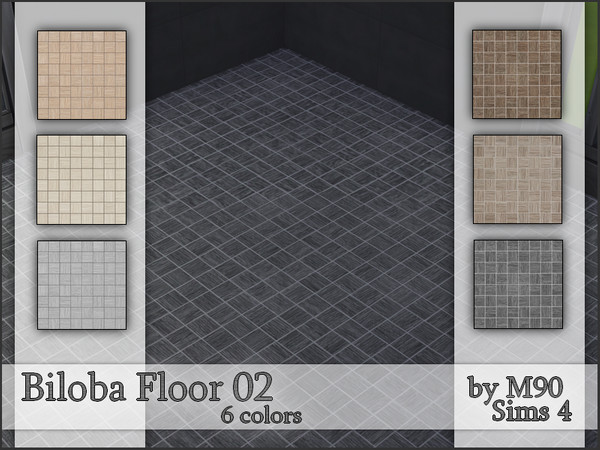 Sims 4 — M90 Biloba Floor 02 by Mircia90 — Tile in 6 colors. 