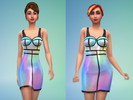 Sims 4 — Pastel Iridescent Dress by ommlette — Pastel iridescent dress for adults.