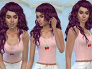 Sims 4 — Ribbed Cherry Crop Top by beckez2 — Cute ribbed Cherry lettuce hem crop top - another top from shein! Enjoy!