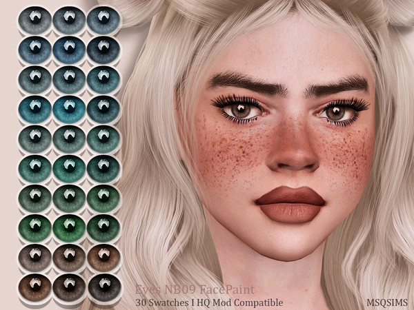 Sims 4 — Eyes NB09 FACEPAINT by MSQSIMS — - All Genders - All Ages - 30 Colors - Facepaint Category - Custom Thumbnail -