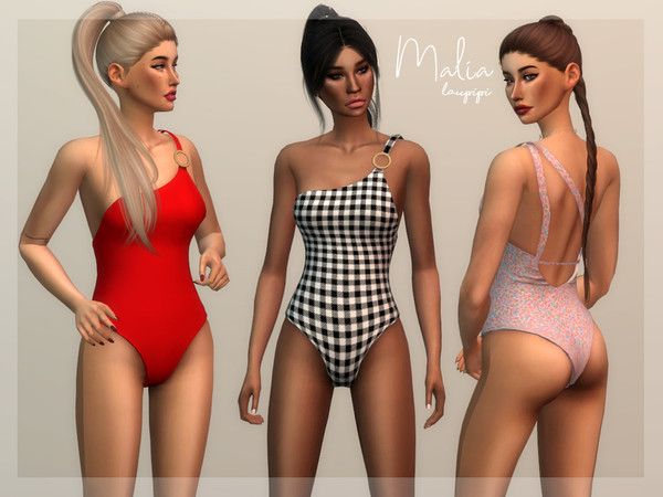 Sims 4 — Malia by laupipi2 — New super cute swimsuit! New mesh, all LODs Base game compatible 15 Swatches Shadow and