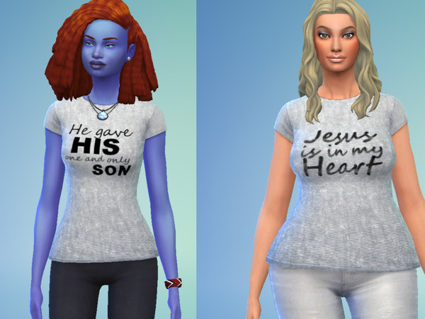 Sims 4 — Female Sim Spiritual Tees  by misty4m — Gray textured spiritual t-shirts for your sims to wear and support their