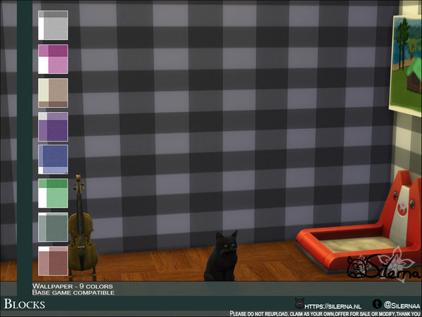 Sims 4 — Blocks by Silerna — Blocky wallpaper in 9 different colors. Mostly white with somthing else.. -Base game