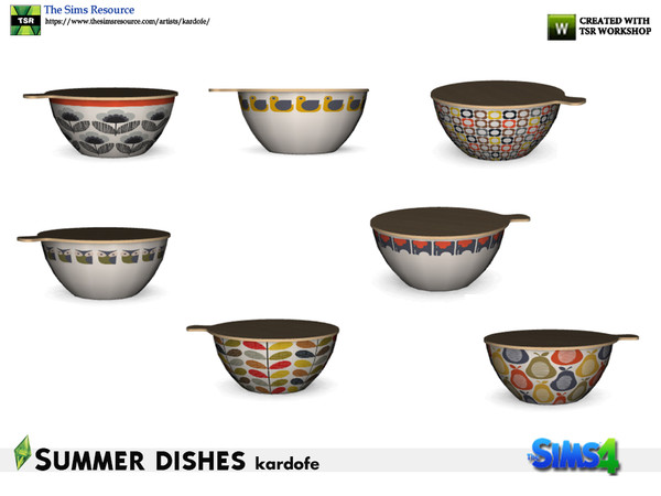 Sims 4 — kardofe_Summer dishes_Bowl with cover by kardofe — Ceramic bowl with wooden lid, in seven color options 