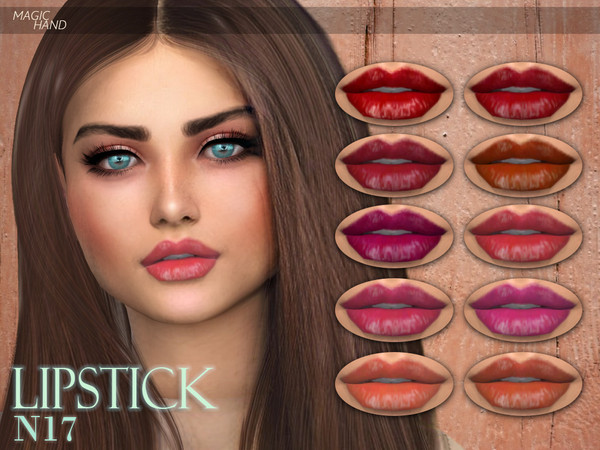 Sims 4 — [MH] Lipstick N17 by MagicHand — --16 available colors-- --Compatible with HQ settings-- --CAS thumbnail--