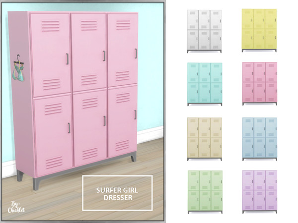 Sims 4 — Surfer Girl Dresser by Chicklet — Surfs Up! The Surfer Girl bedroom is perfect for all of those girly wave