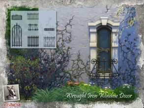 Sims 4 — Wrought Iron Window Decor by Cyclonesue — These 7 designs fit any 1-tile window. Some can be tiled to fit wider