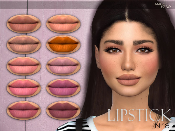 Sims 4 — [MH] Lipstick N18 by MagicHand — --16 available colors-- --Compatible with HQ settings-- --CAS thumbnail--