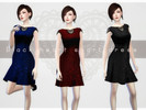 Sims 4 — Black_heart_short_dress_by_KumoBani by KumoBani — short dress with 3 colors for teen to elder by kumobani Mesh