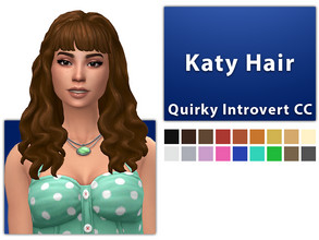 Sims 4 — Katy Hair Set by qicc — - Maxis Match - Base game compatible - Hat compatible - Teen - Elder - 18 EA swatches