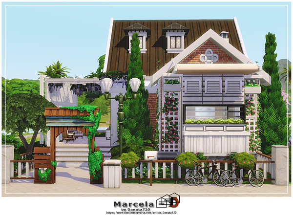Sims 4 — Marcela [Tier 3] by Danuta720 — Tier 3: Small Home (100 tiles) A small house. includes: - kitchen with living