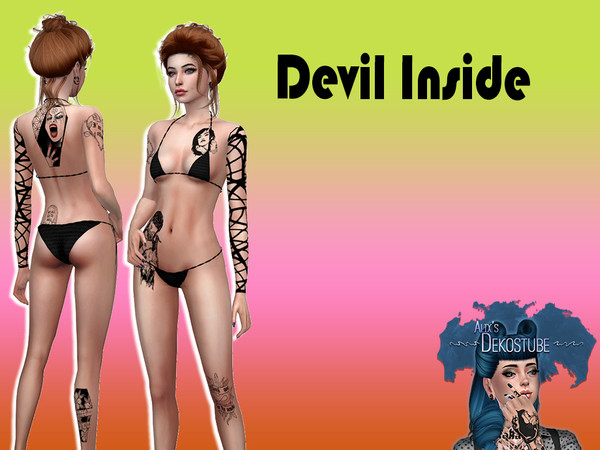 Sims 4 — Devil Inside by Alix_Dekostube — Tattoos by Alixdekostube