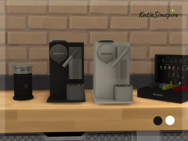 Sims 4 — Nespresso Lattissima One by Katiesimspire — Nespresso coffee machine Lattissima One decoration: 2 swatches: -