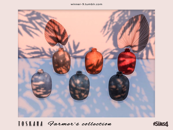 Sims 4 — Toskana Vase 2 by Winner9 — Vase 2 (with slots for decorative dry leaves) from my farmer's collection set