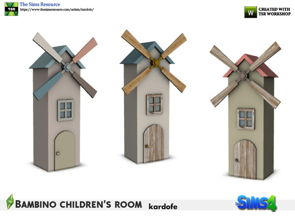 Sims 4 — kardofe_Bambino children's room _Mill by kardofe — Decorative windmill, in three different colour options 