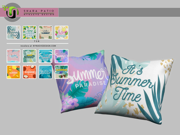 Sims 4 — Shara Throw Pillow V4 by NynaeveDesign — Shara Patio - Throw Pillow V4 Found under: Decor - Miscellaneous Price: