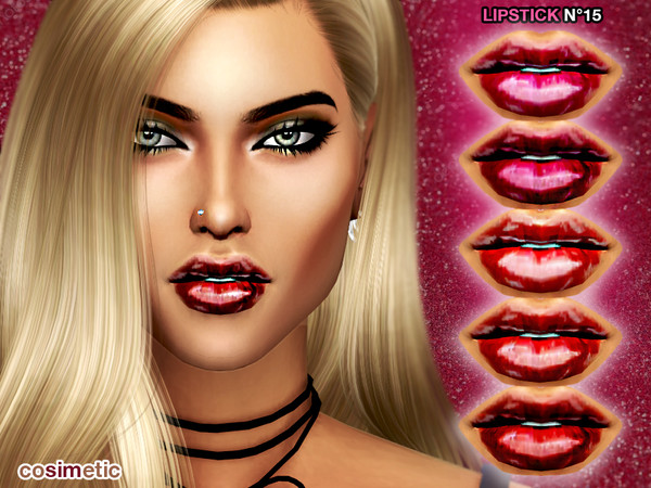 Sims 4 — Lipstick N15 by cosimetic — - This lipstick can use on all genders and from teen to elder. - Contains [ 12]
