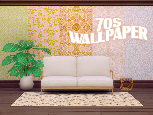 Sims 4 — 70s Pattern Wallpaper by xxmercury — 1970s Pattern Wallpaper To enjoy the wallpaper properly in game: + set the