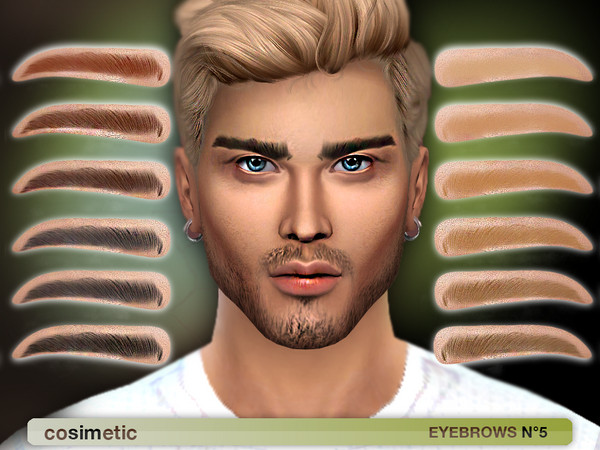 Sims 4 — Eyebrows N5 by cosimetic — - This eyebrow can use on all genders and from teen to elder. - Contains [ 12 ]