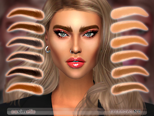 Sims 4 — Eyebrows N8 by cosimetic — - This eyebrow can use on all genders and from teen to elder. - Contains [ 12 ]